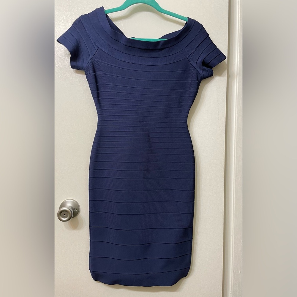 Navy blue Herve Leger by Max Azria dress size S